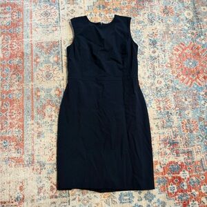 Ann Taylor navy blue sleeveless sheath dress